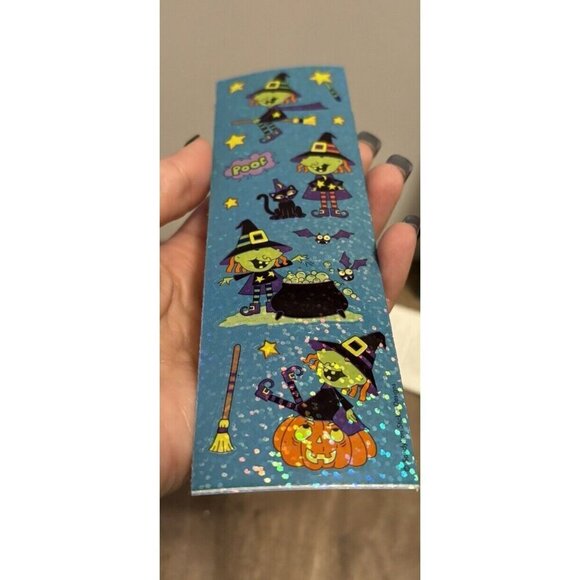 SandyLion Stickers Prismatic Halloween Witch Pumpkin Cauldron Broom - Picture 2 of 6